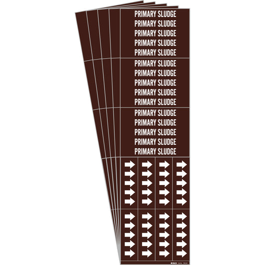 Primary Sludge Pipe Marker 3C WT/BN PK