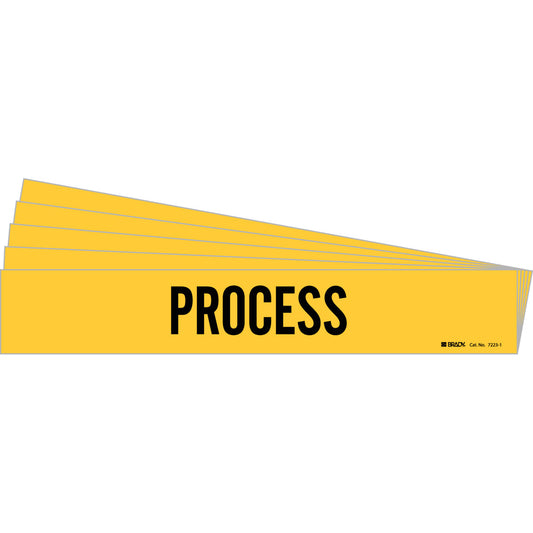 Process Pipe Marker Style 1 BK on YL PK