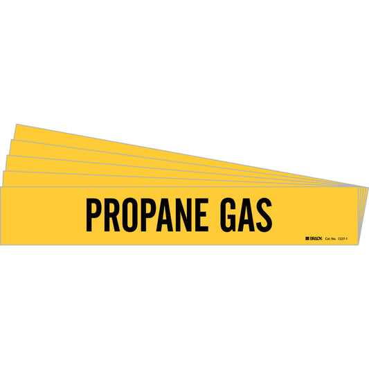 PROPANE GAS Pipe Marker 1 BK on YL PK