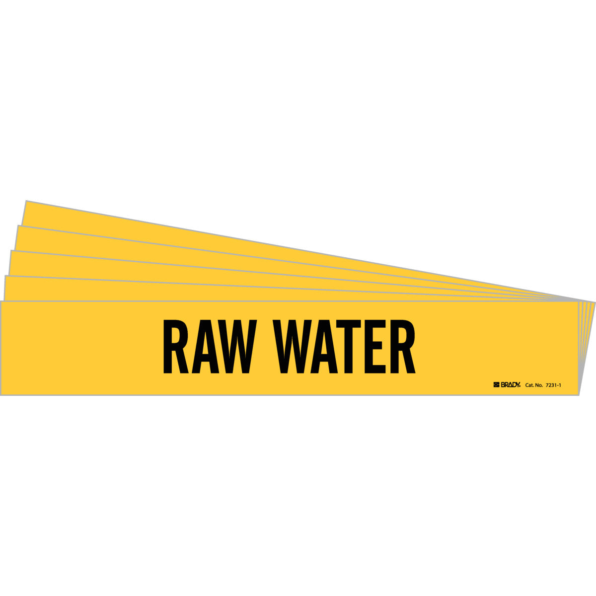 Raw Water Pipe Marker Sty 1 BK on YL PK