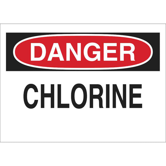 B401 10X14 RED/BLK/WHT DANGER CHLORINE