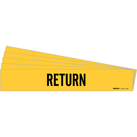 Return Pipe Marker Style 1 BK on YL PK