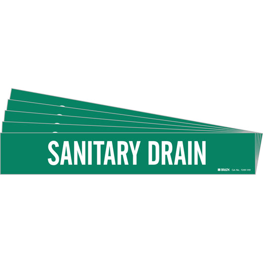 Sanitary Drain Pipe Marker 1HV WT/GN PK