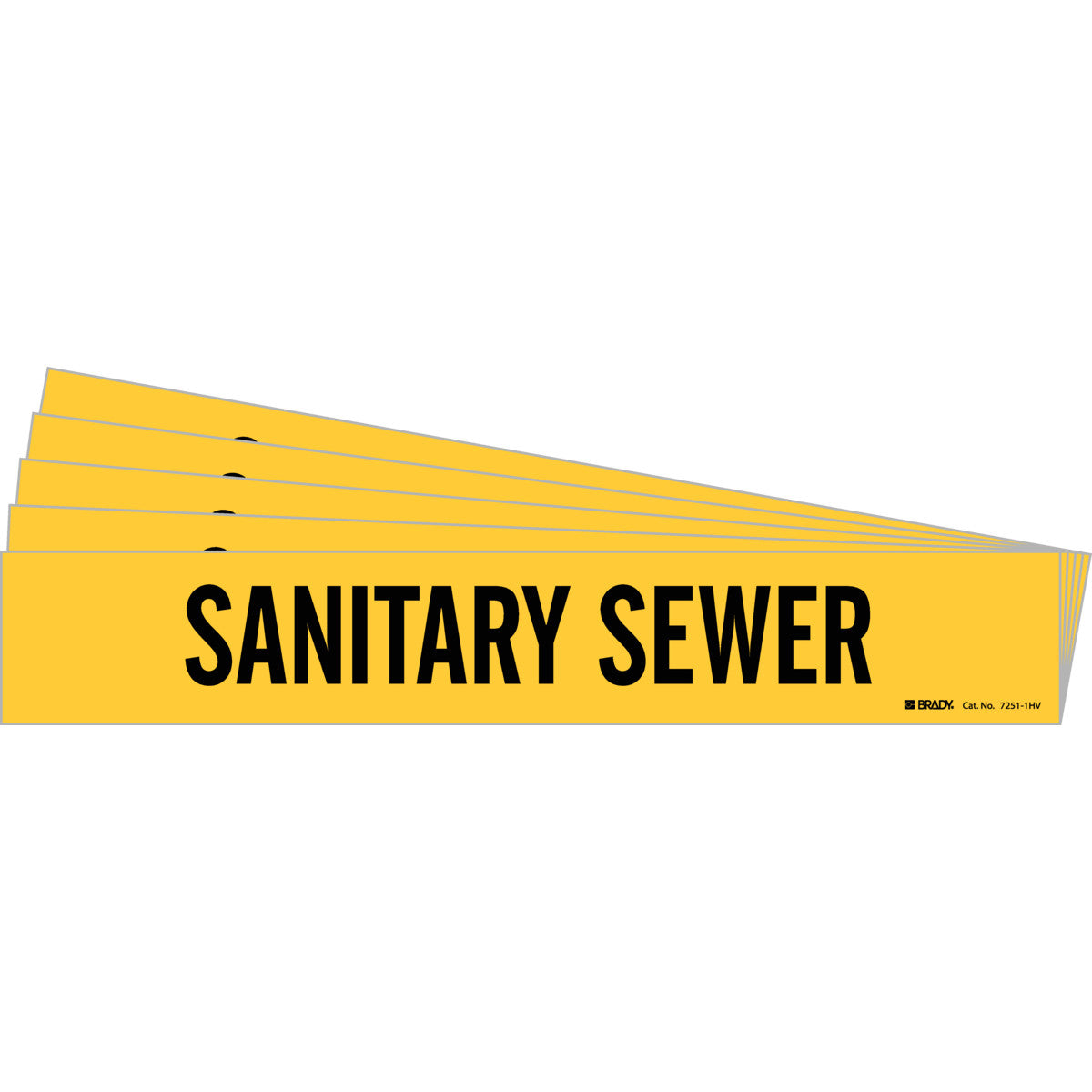 Sanitary Sewer Pipe Marker 1HV BK/YL PK