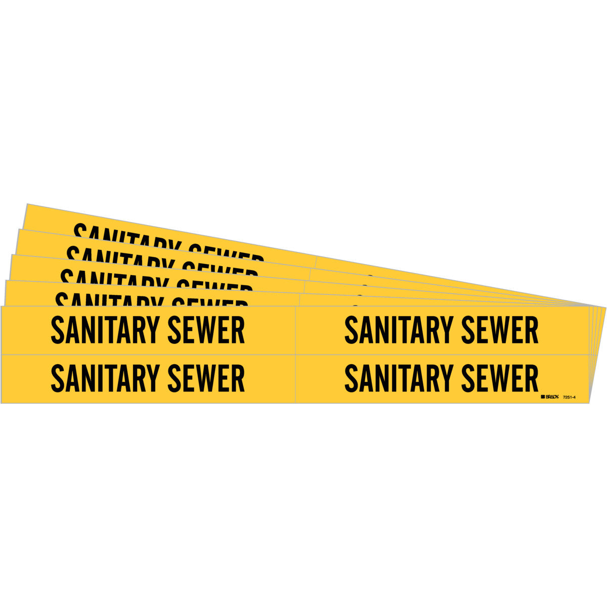 Sanitary Sewer Pipe Marker 4 BK on YL PK