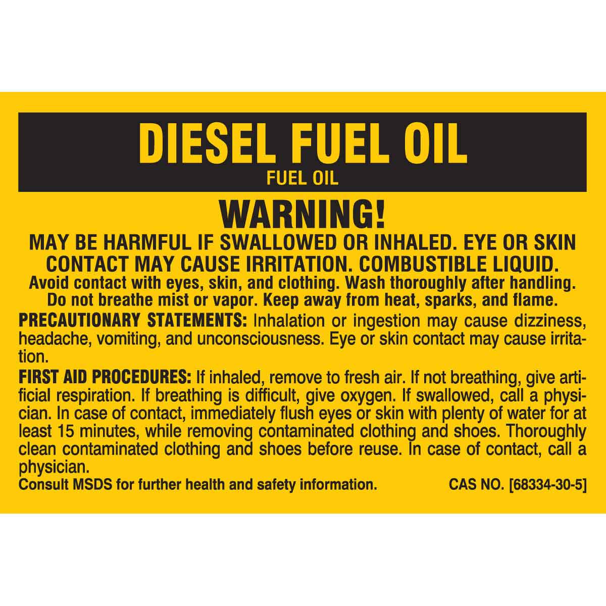 B-302 2X2.875 25/PK DIESEL FUEL OIL