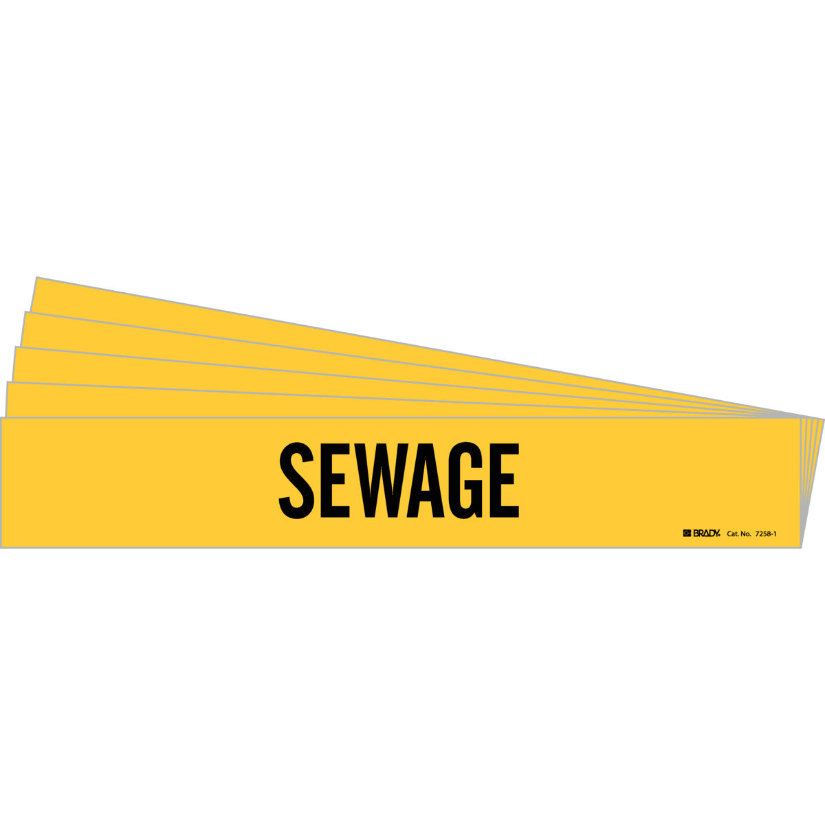 Sewage Pipe Marker Style 1 BK on YL PK