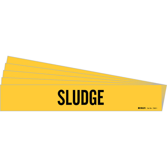 Sludge Pipe Marker Style 1 BK on YL PK