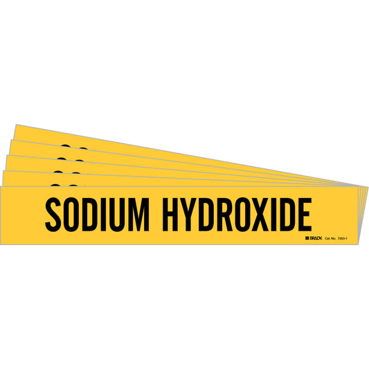 SODIUM HYDROXIDE Pipe Marker BK/YL PK