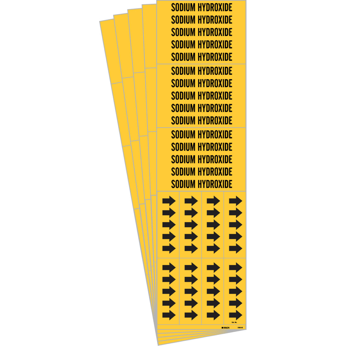 SODIUM HYDROXIDE Pipe Marker 3C BK/YL PK