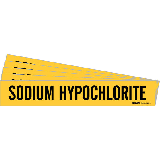 SODIUM HYPOCHLORITE Pipe Marker BK/YL PK