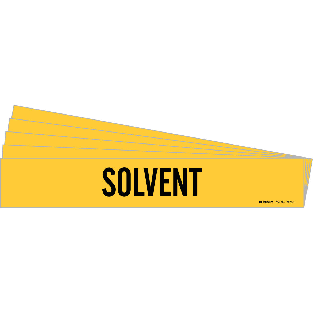 Solvent Pipe Marker Style 1 BK on YL PK