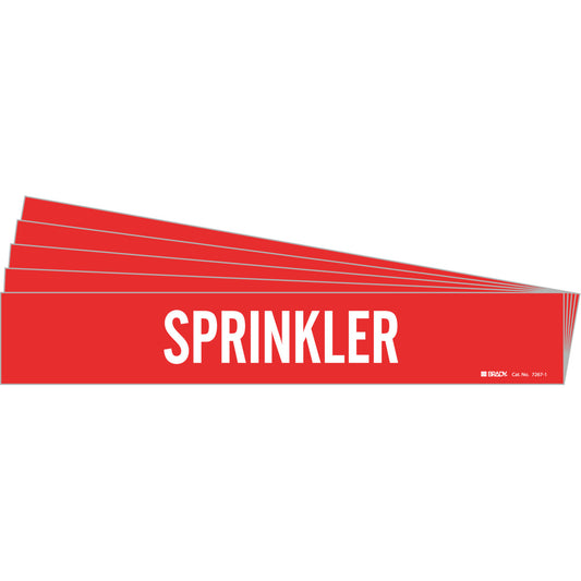 SPRINKLER Pipe Marker Sty 1 WT on Red PK