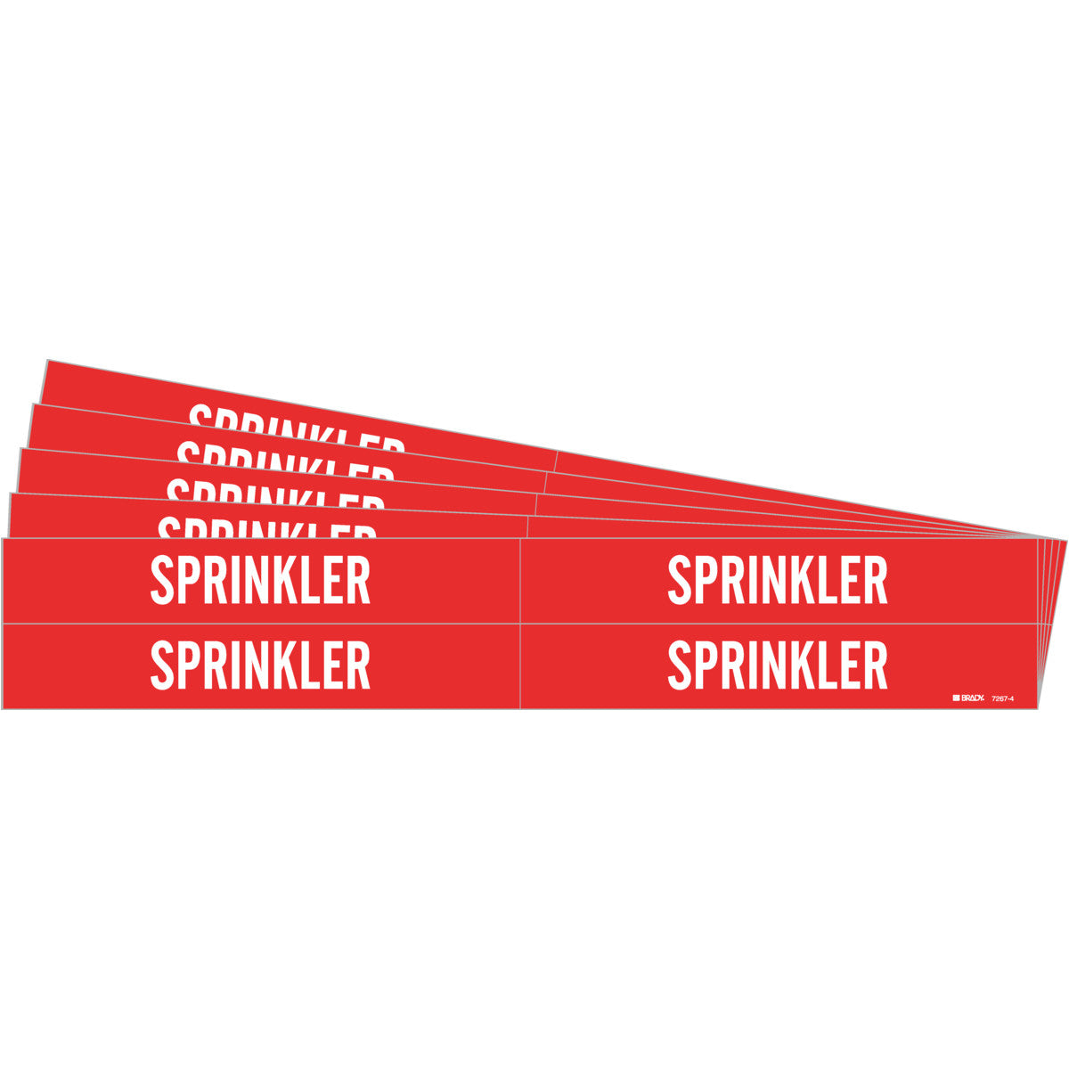 SPRINKLER Pipe Marker Sty 4 WT on Red PK