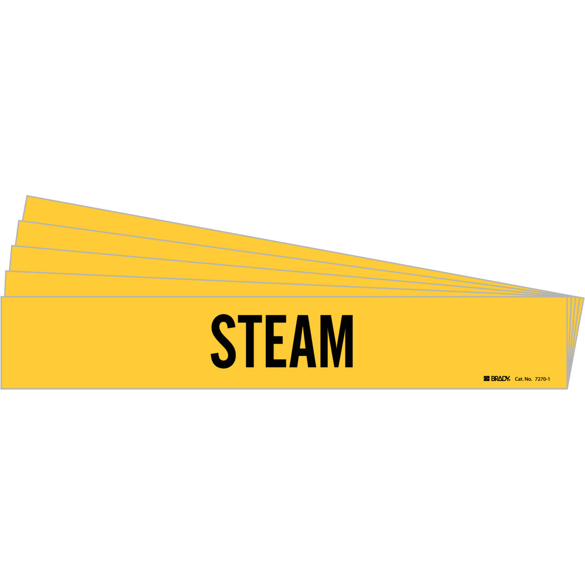 Steam Pipe Marker Style 1 BK on YL PK