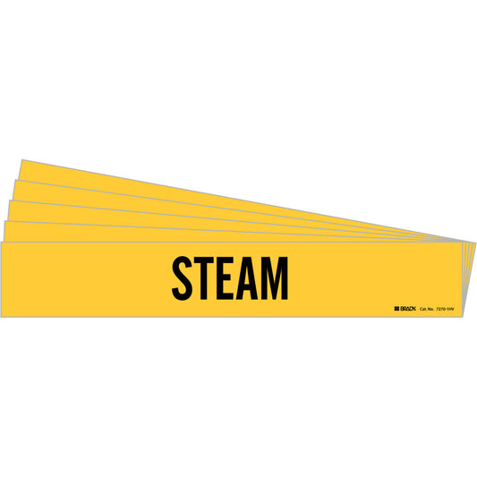 Steam Pipe Marker Style 1HV BK on YL PK