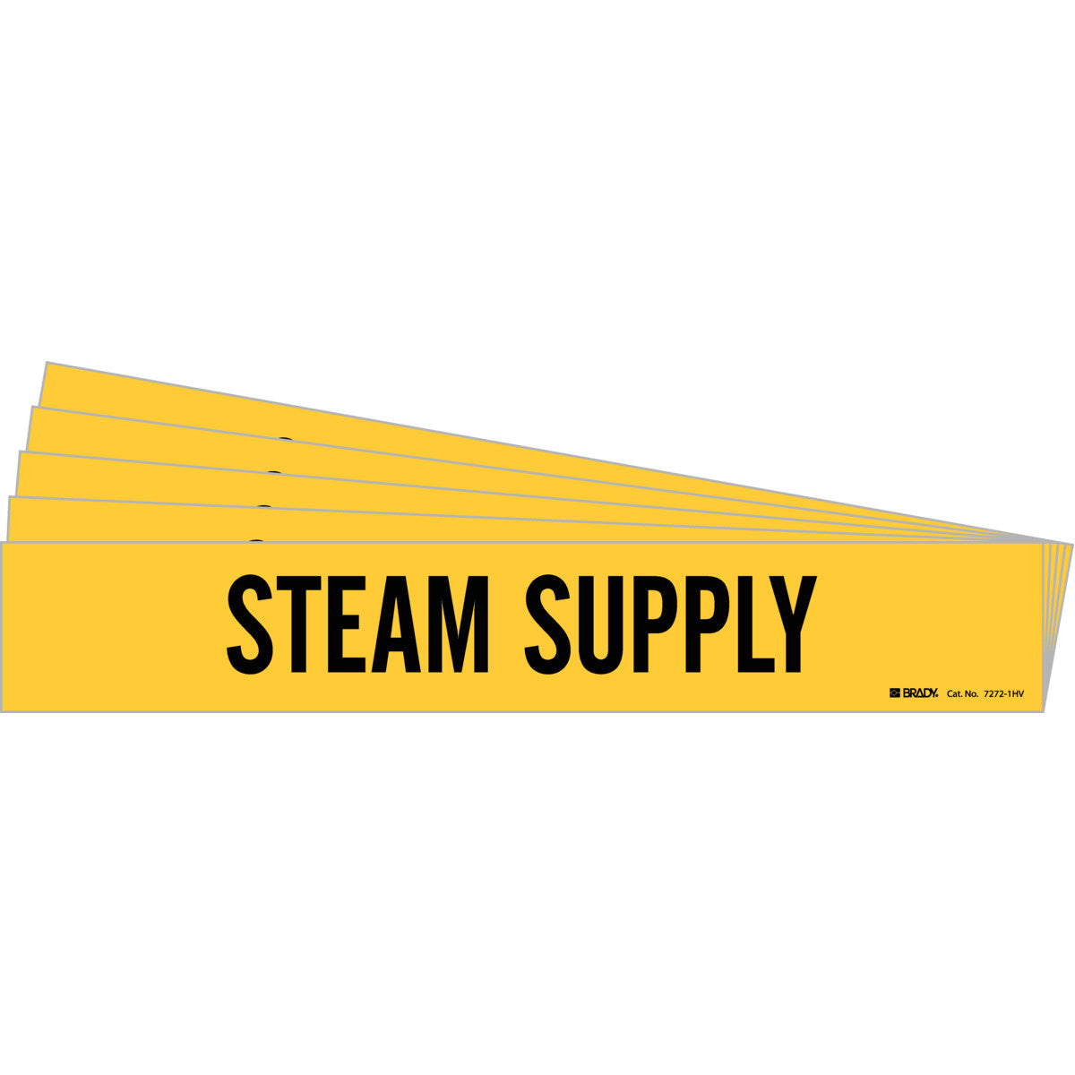 Steam Supply Pipe Marker 1HV BK on YL PK