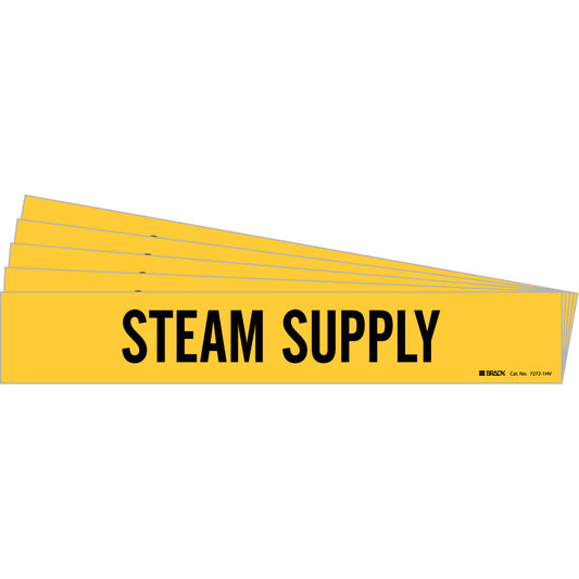 Steam Supply Pipe Marker 1HV BK on YL PK