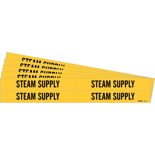 Steam Supply Pipe Marker 4 BK on YL PK