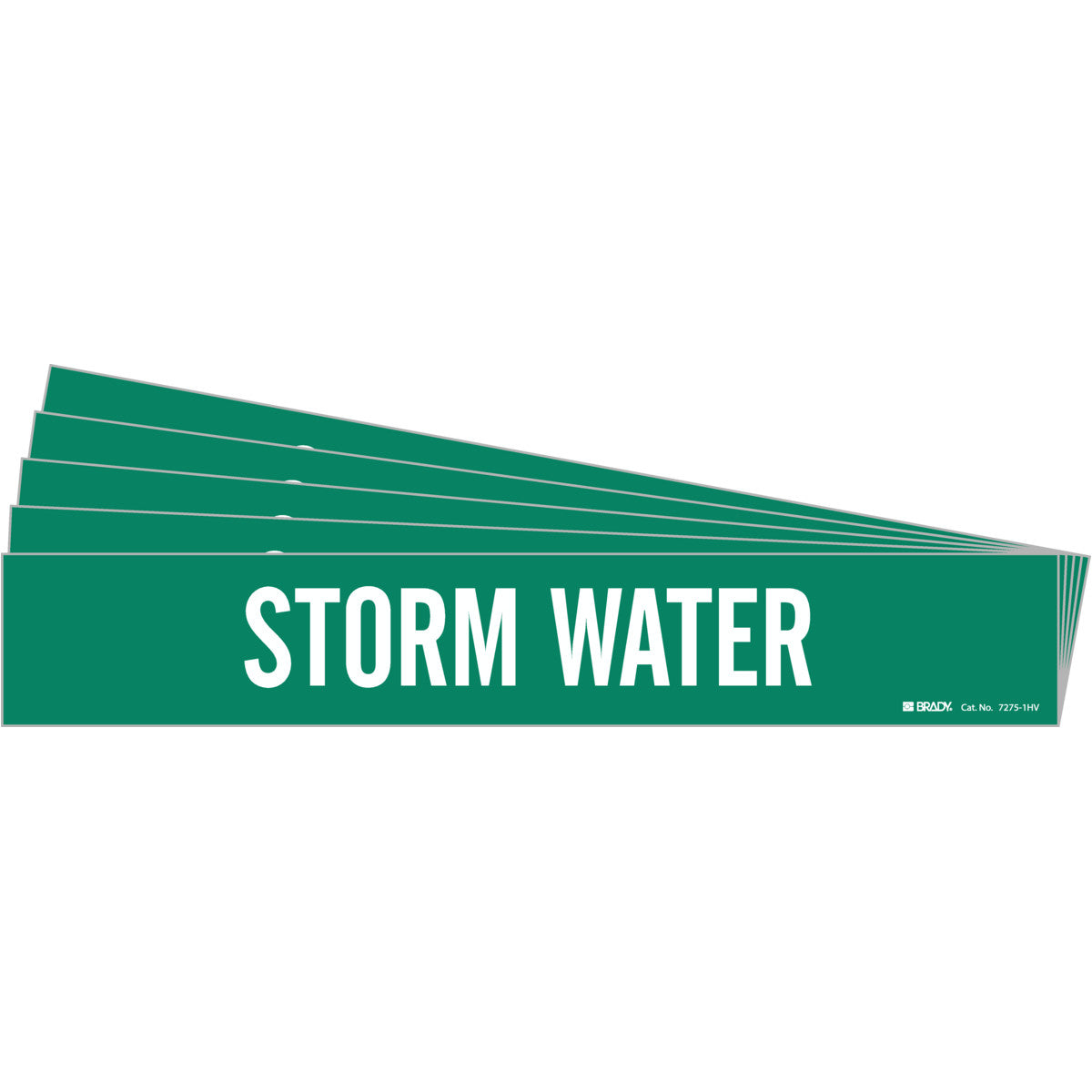 Storm Water Pipe Marker 1HV WT on GN PK