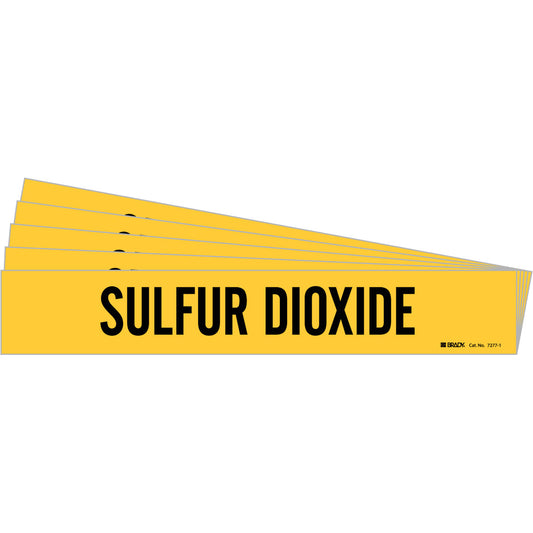 SULFUR DIOXIDE Pipe Marker 1 BK on YL PK