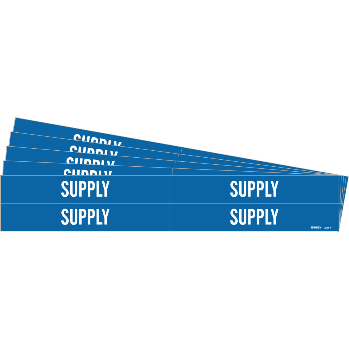 Supply Pipe Marker Style 4 WT on BL PK