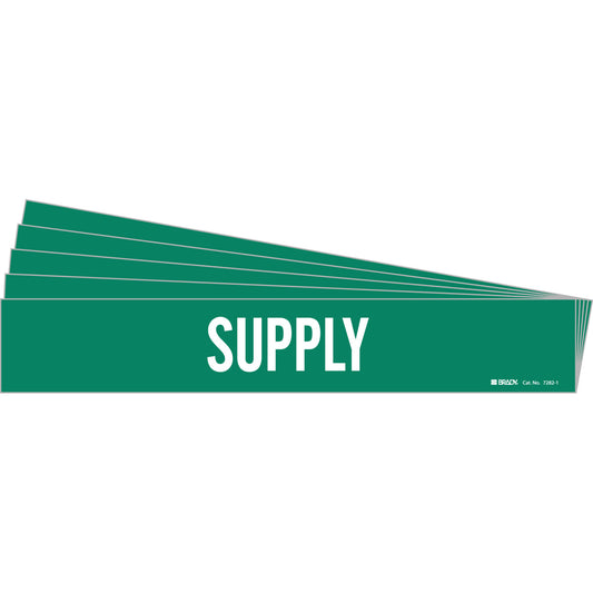 Supply Pipe Marker Style 1 WT on GN PK