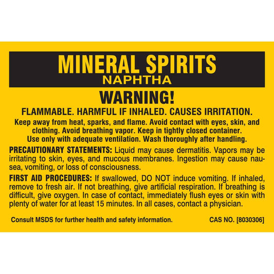 B-302 2X2.875 25/PK MINERAL SPIRIT LABEL