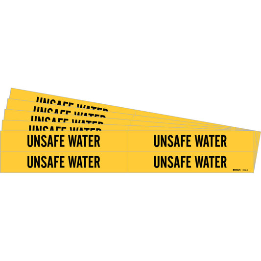 Unsafe Water Pipe Marker 4 BK on YL PK