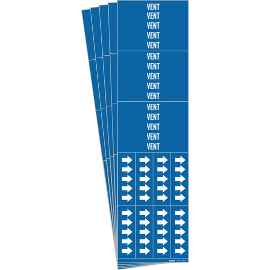 VENT Pipe Marker Style 3C WT on BL PK