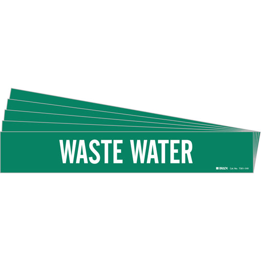 Waste Water Pipe Marker 1HV WT on GN PK