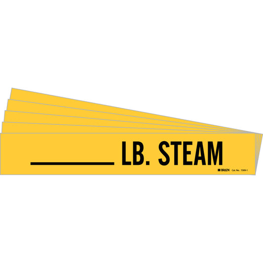 LB. Steam Pipe Marker Sty 1 BK on YL PK