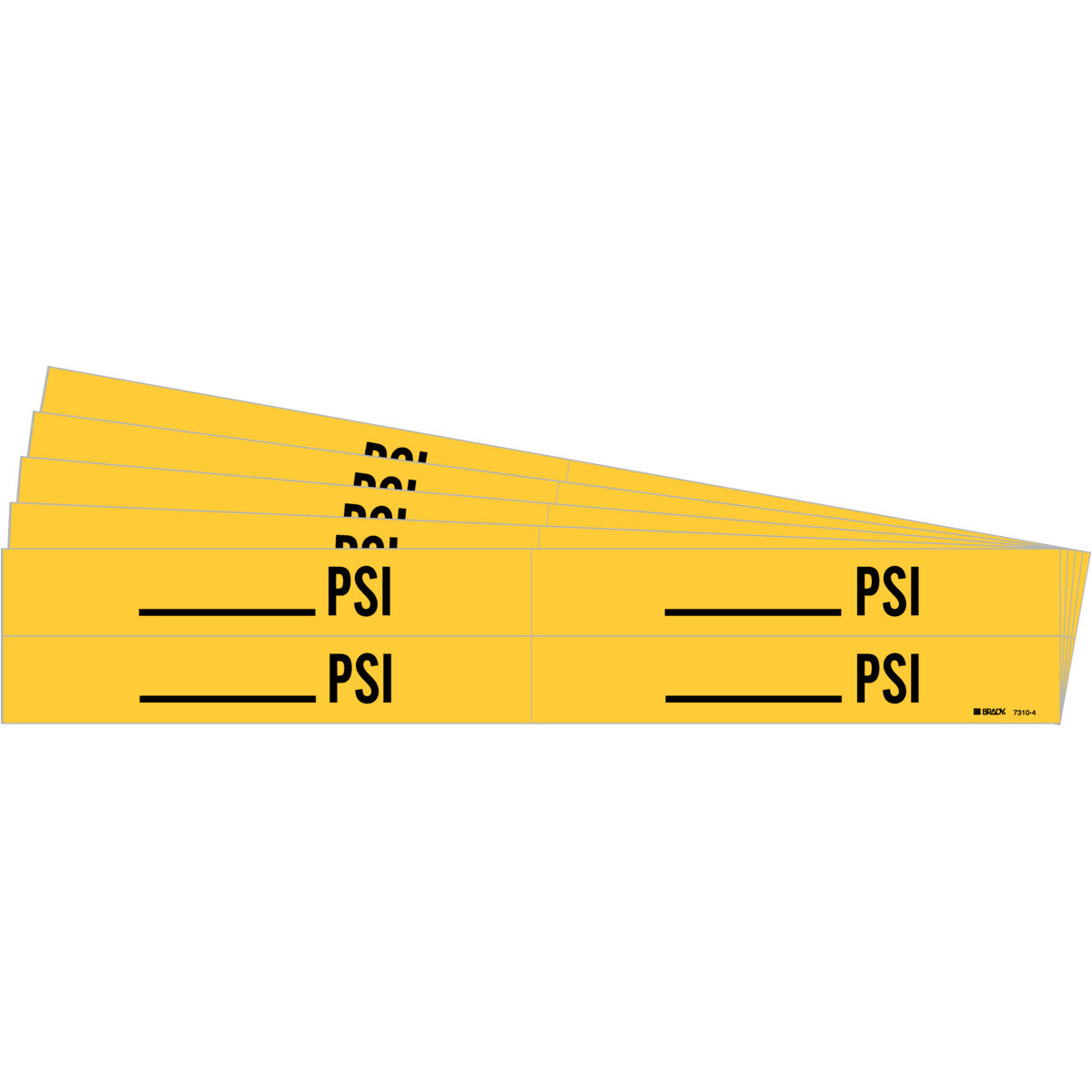 PSI Pipe Marker Style 4 BK on YL PK