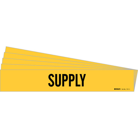 Supply Pipe Marker Style 1 BK on YL PK