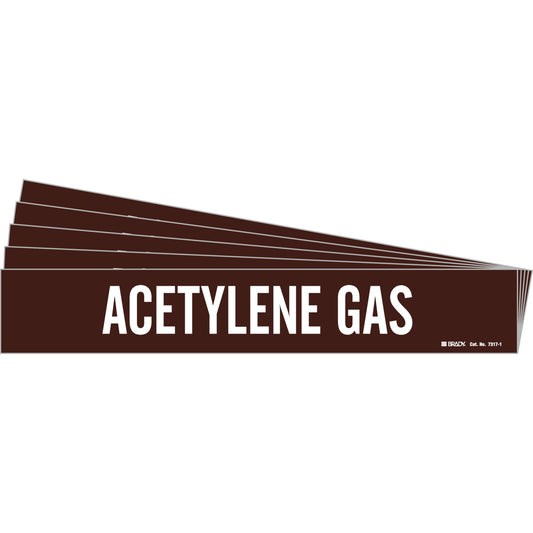 ACETYLENE GAS Pipe Marker 1 WT on BN PK