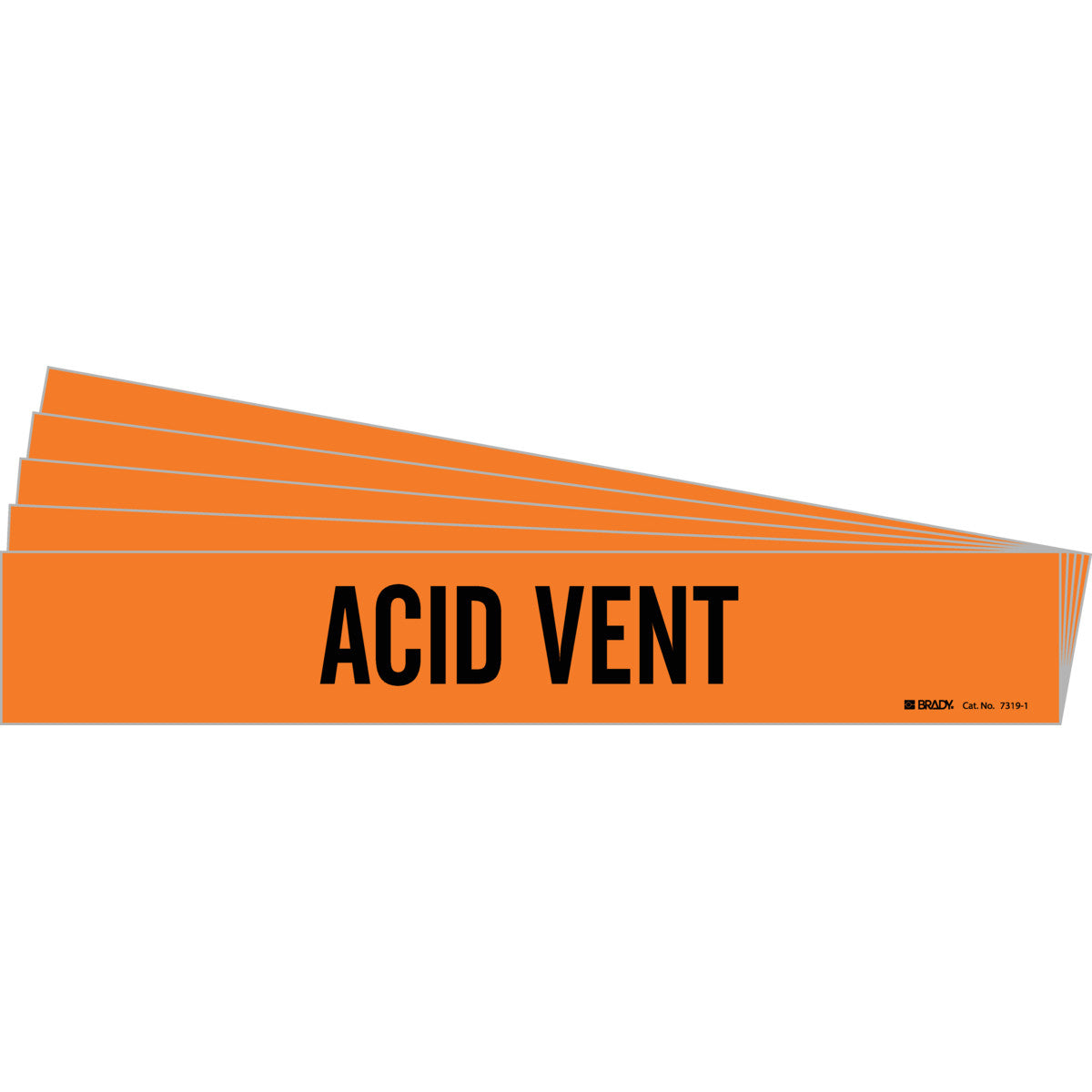 ACID VENT Pipe Marker Sty 1 BK on OR PK