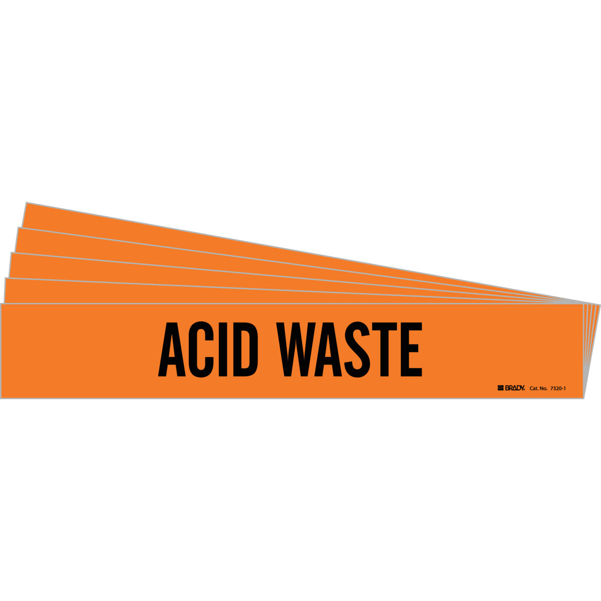 ACID WASTE Pipe Marker Sty 1 BK on OR PK