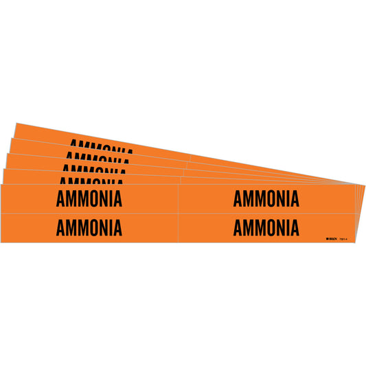 Ammonia Pipe Marker Style 4 BK on OR PK