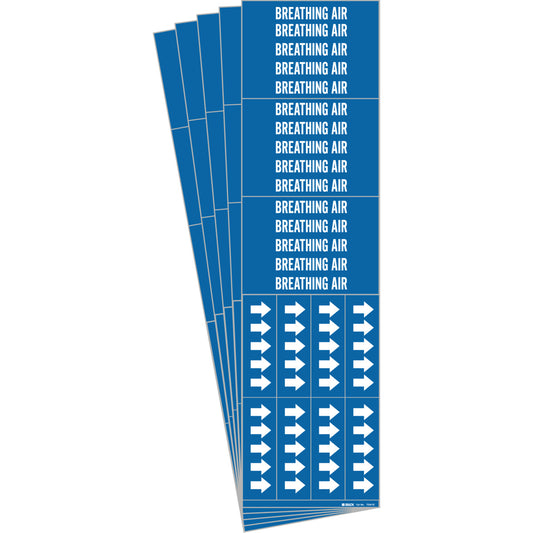 BREATHING AIR Pipe Marker 3C WT on BL PK