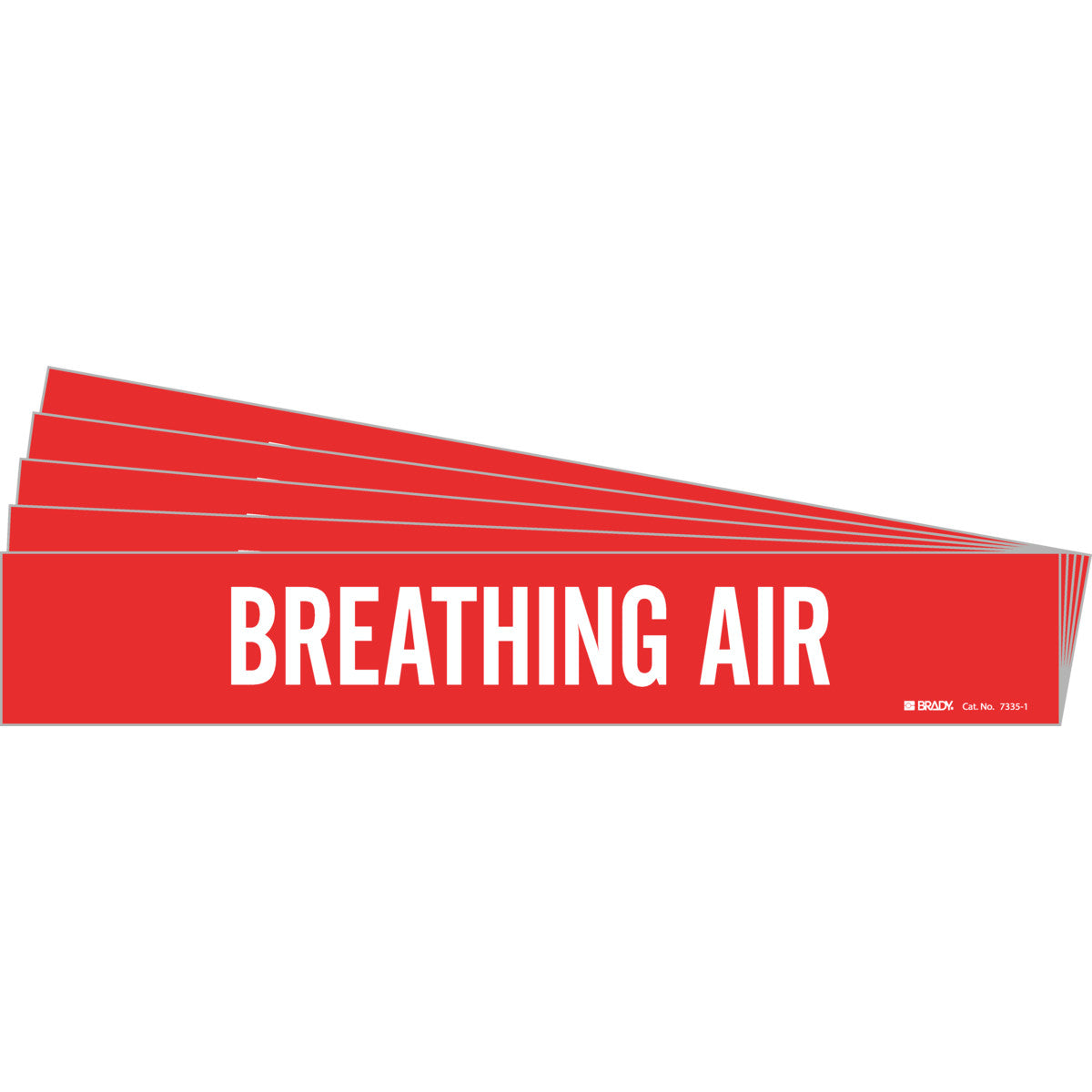 BREATHING AIR Pipe Marker 1 WT on Red PK