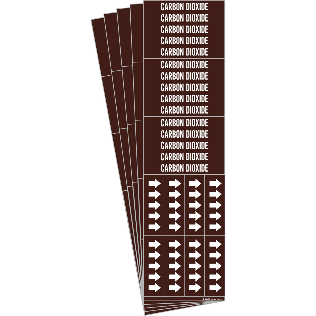 CARBON DIOXIDE Pipe Marker 3C WT/BN PK