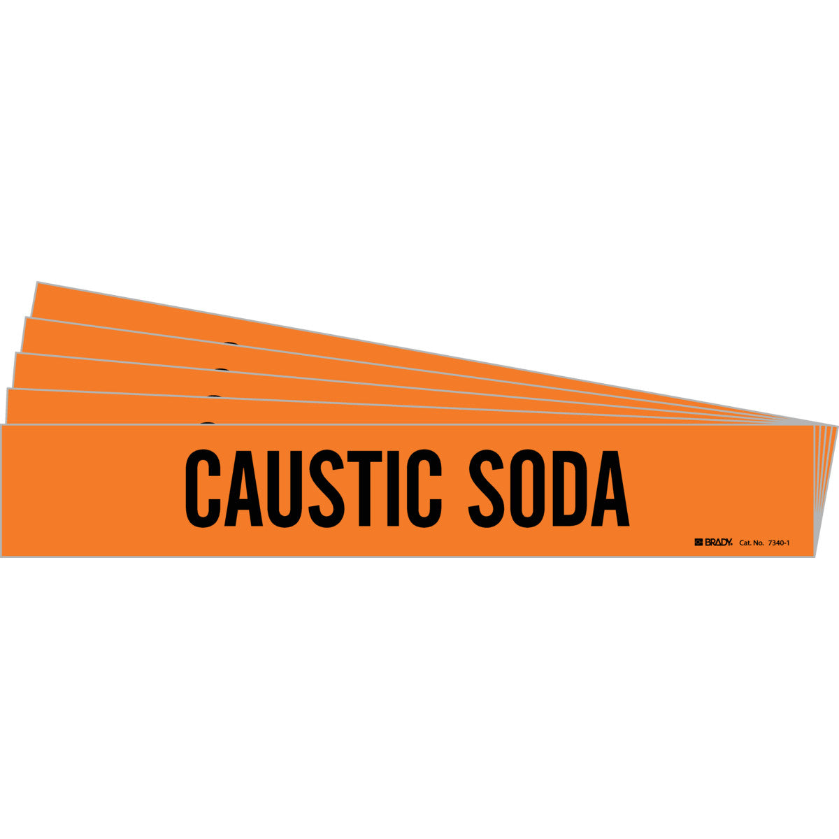 CAUSTIC SODA Pipe Marker 1 BK on OR PK