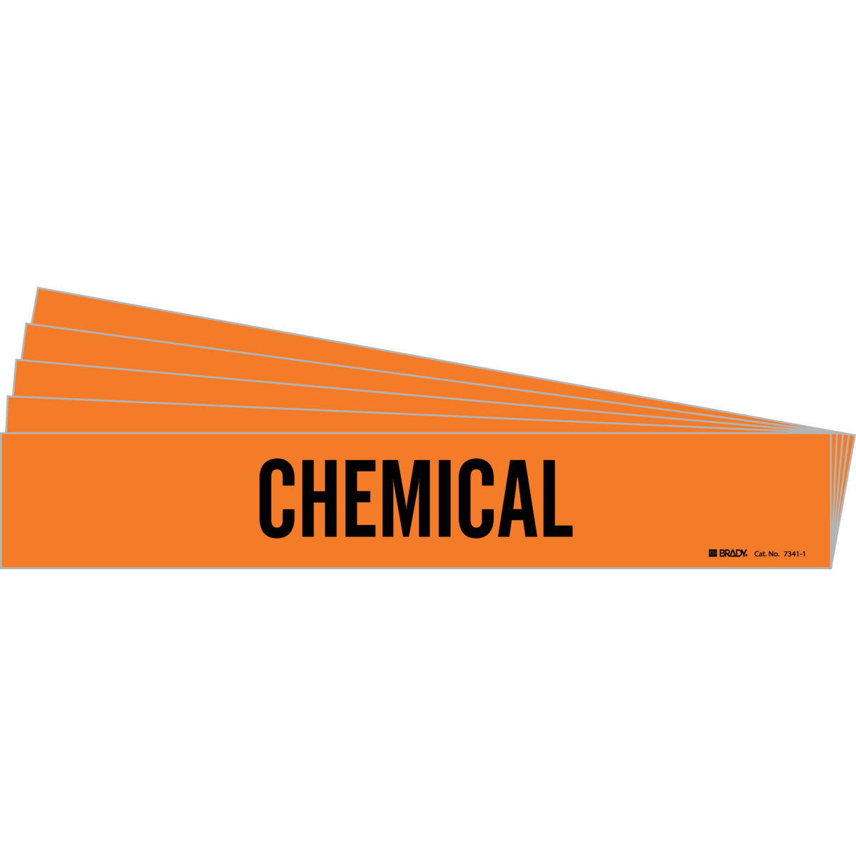 Chemical Pipe Marker Style 1 BK on OR PK