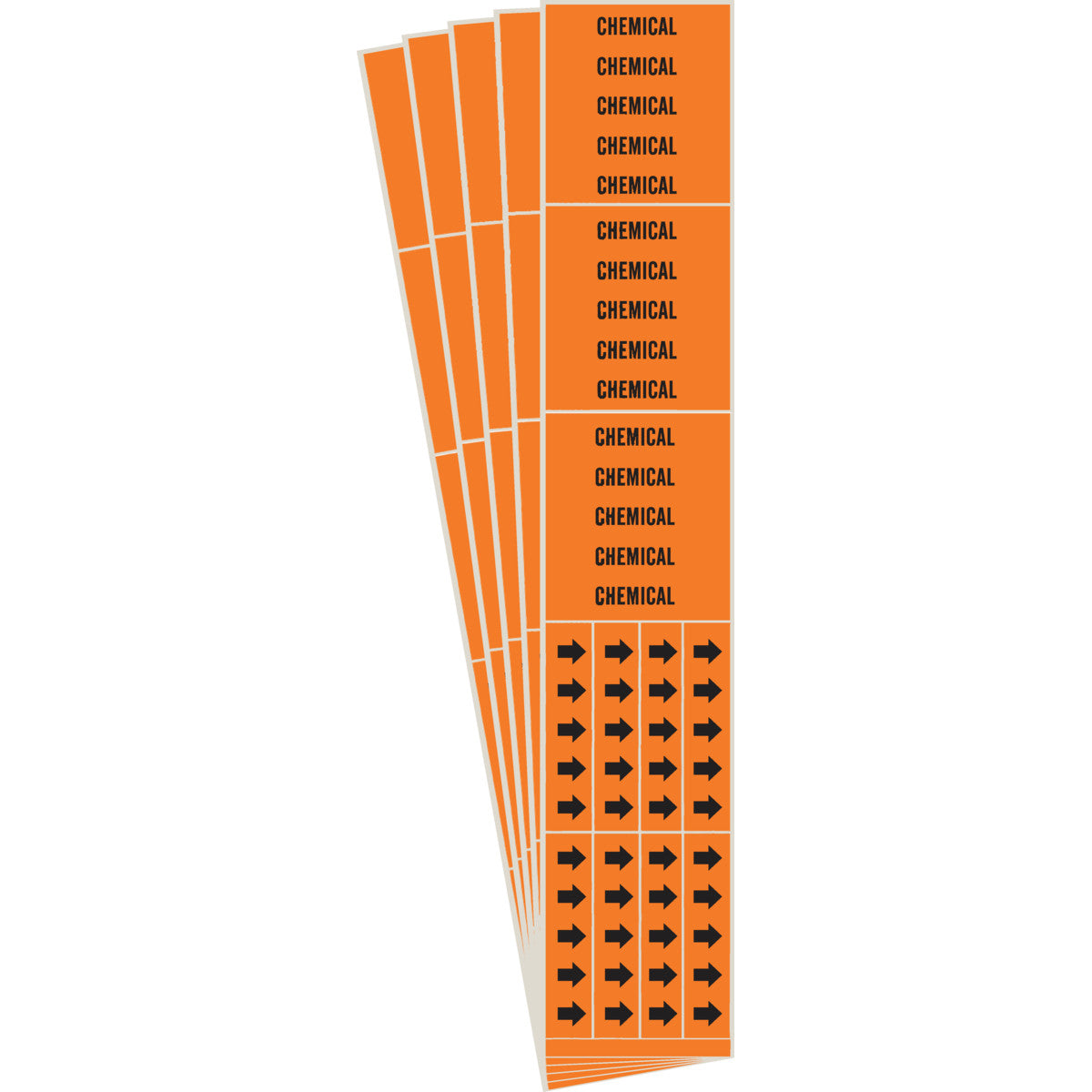 Chemical Pipe Marker Sty 3C BK on OR PK