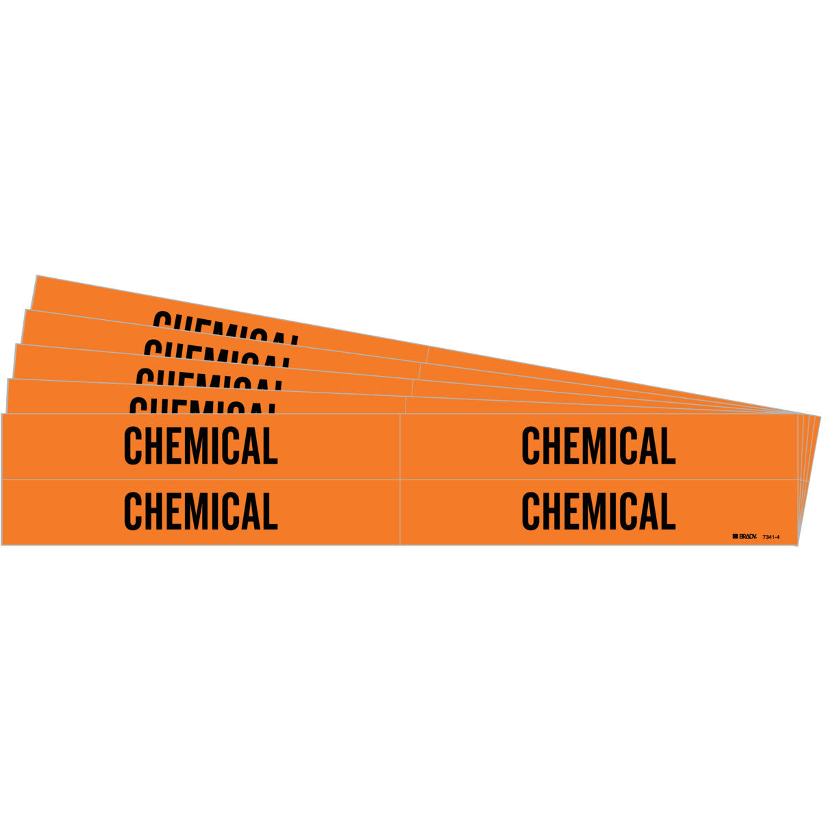 Chemical Pipe Marker Style 4 BK on OR PK