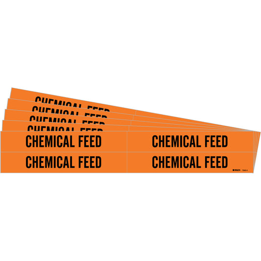 Chemical Feed Pipe Marker 4 BK on OR PK