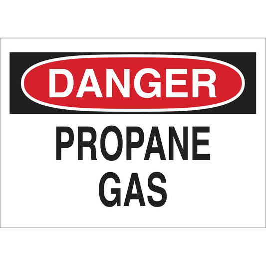 B401 10X14 RED/BLK/WHT DANGER PROPANE GA