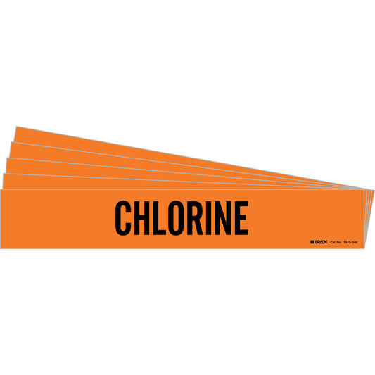 CHLORINE Pipe Marker Sty 1HV BK on OR PK