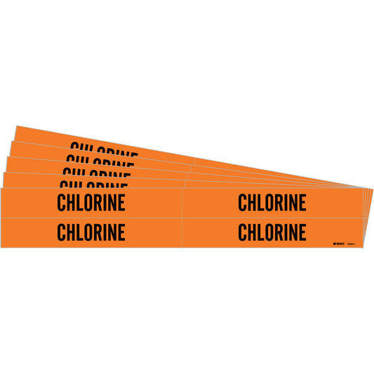 CHLORINE Pipe Marker Style 4 BK on OR PK