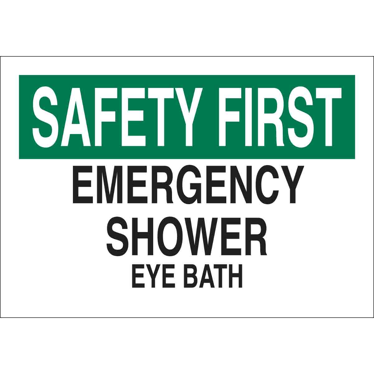 B120,14X20,GRN,BLK/WHT,EMERGENCY SHOWER